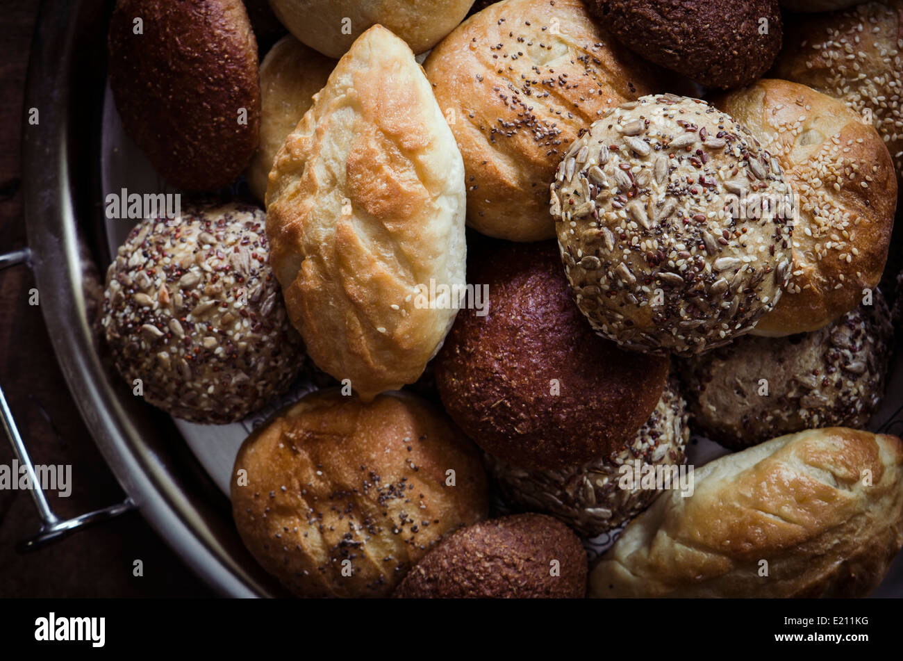 Verschiedene Handwerker-Brötchen Stockfoto