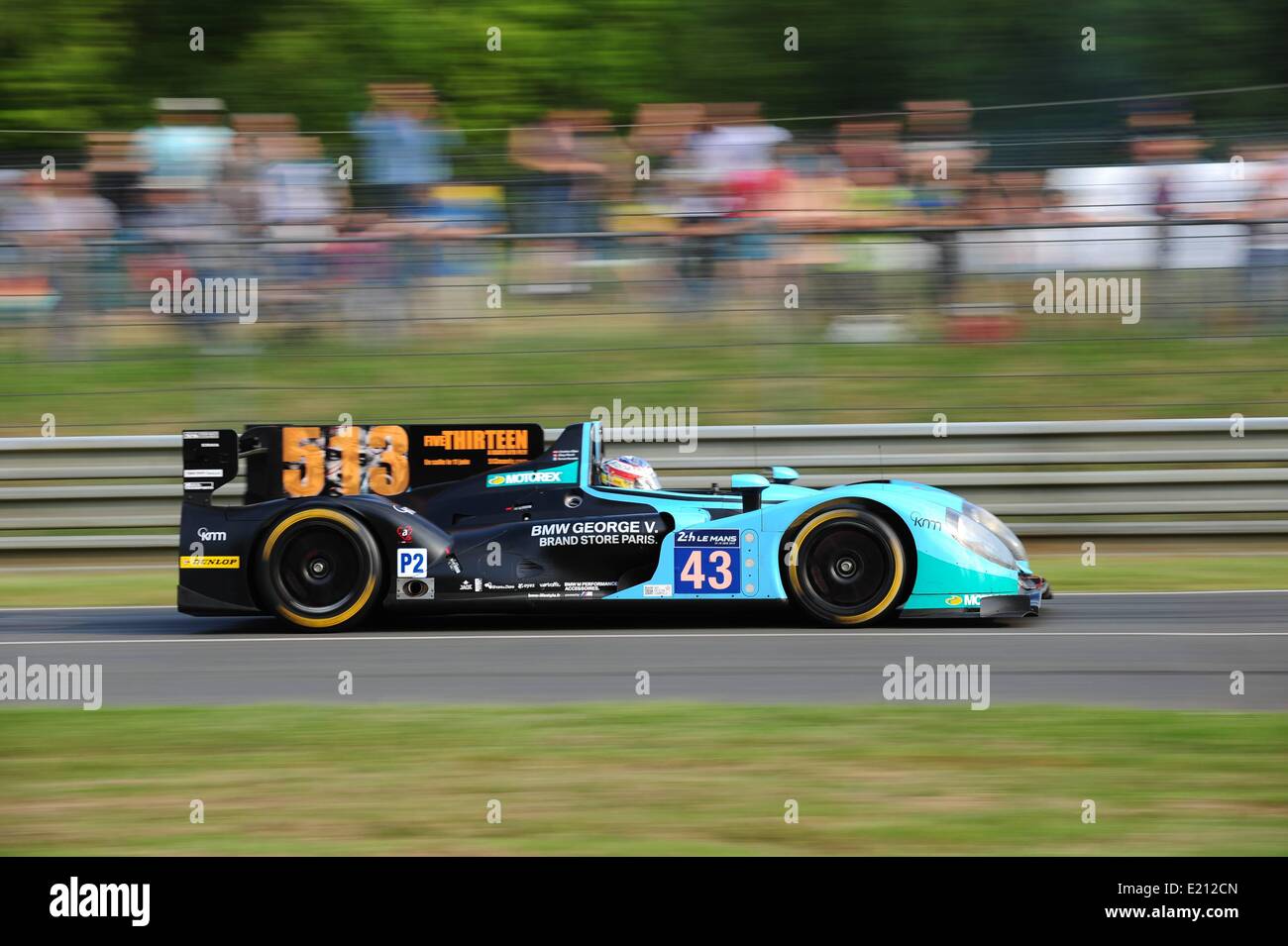 11.06.2014. Le Mans Rennstrecke, Frankreich. 24 Stunden Le mans üben. 43 NEWBLOOD VON MORAND RACING (CHE) MORGAN JUDD CHRISTIAN KLIEN (AUT) GARY HIRSCH (CHE) ROMAIN BRANDELA (FRA) Stockfoto