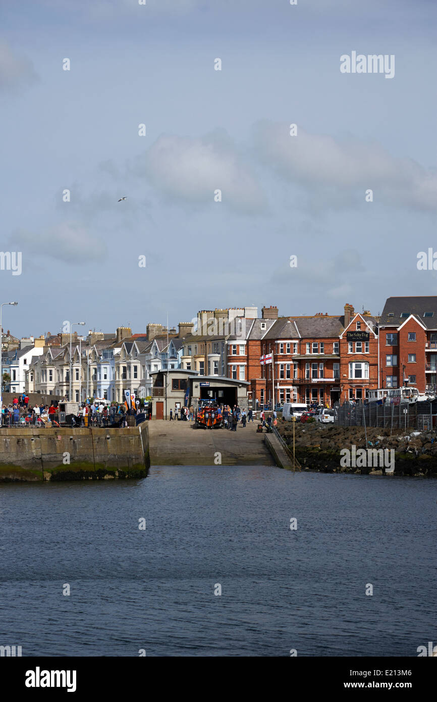 Hafen RNLI Bahnhof und öffentliche Slipanlage Bangor Nordirland Stockfoto