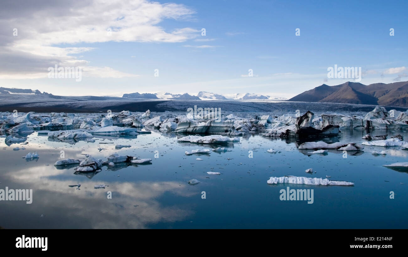 Gletscherlagune Jökulsárlón in Island. Stockfoto