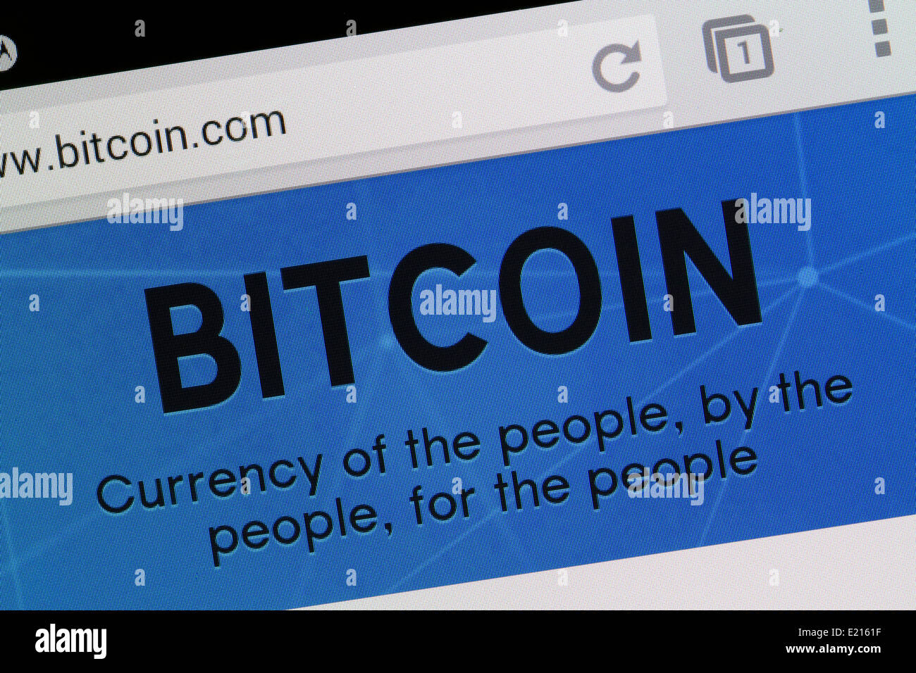 Bitcoin website. Stockfoto