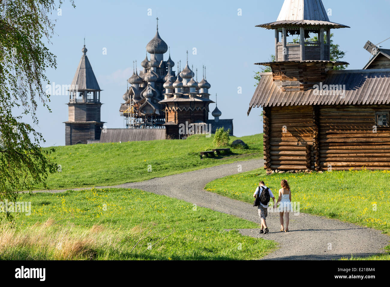 Russland, Karelien Kizhi Insel, Kathedrale der Verklärung Stockfoto