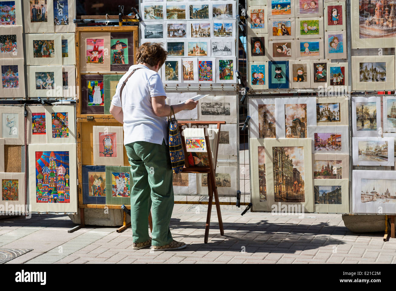 Moskau, Einkaufen in Arbat-Straße Stockfoto