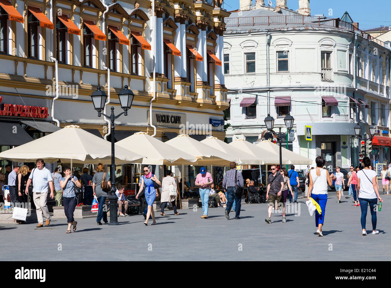 Moskau, Einkaufsstraße Stockfoto