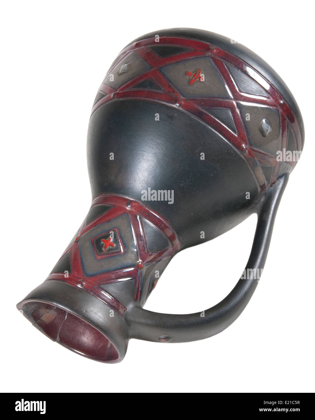 Tontopf Handarbeit. Es ist möglich, Milch oder andere Flüssigkeiten zu speichern Stockfoto