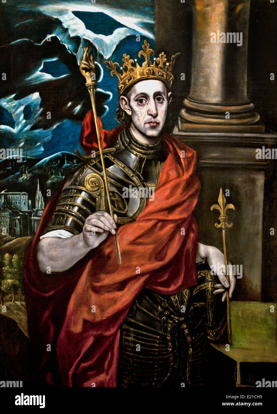 St. Louis König von Frankreich und A Page1585 von Domenikos THEOTOKOPOULOS oder EL GRECO 1 541 – 1614 Griechisch Spanisch Stockfoto