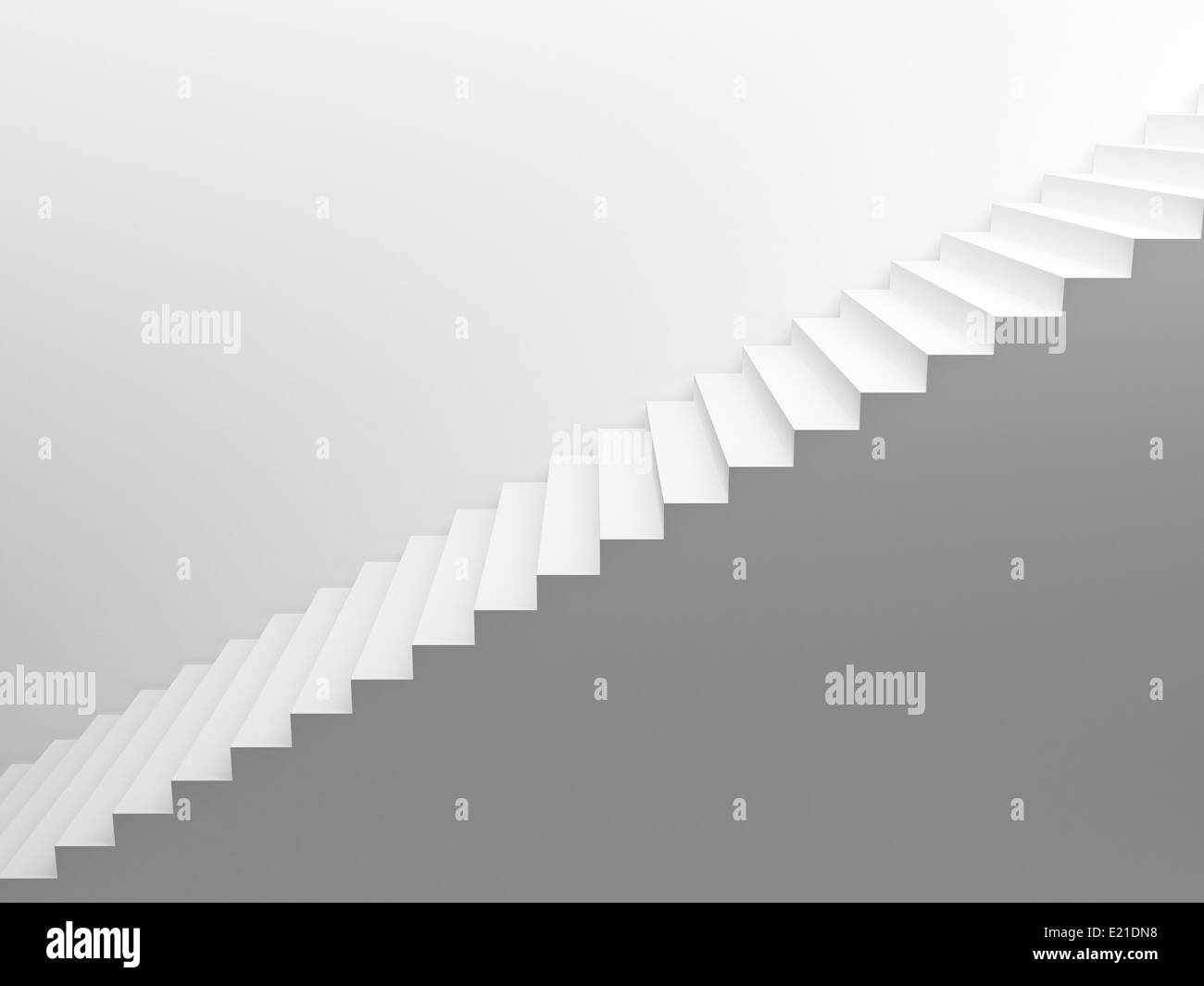 Weiße leere Treppe Stockfoto