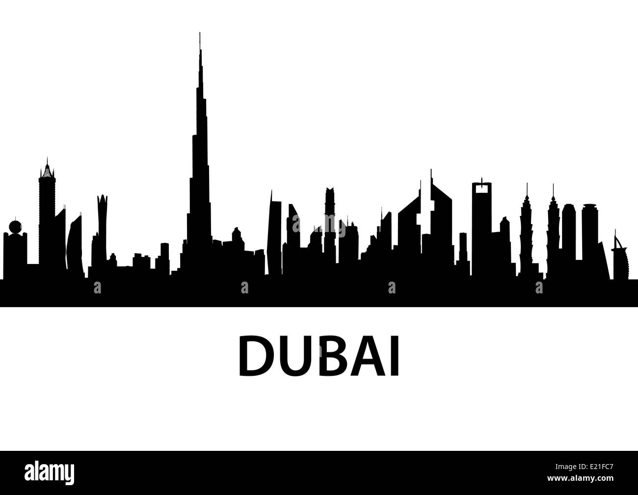 Skyline von Dubai Stockfoto