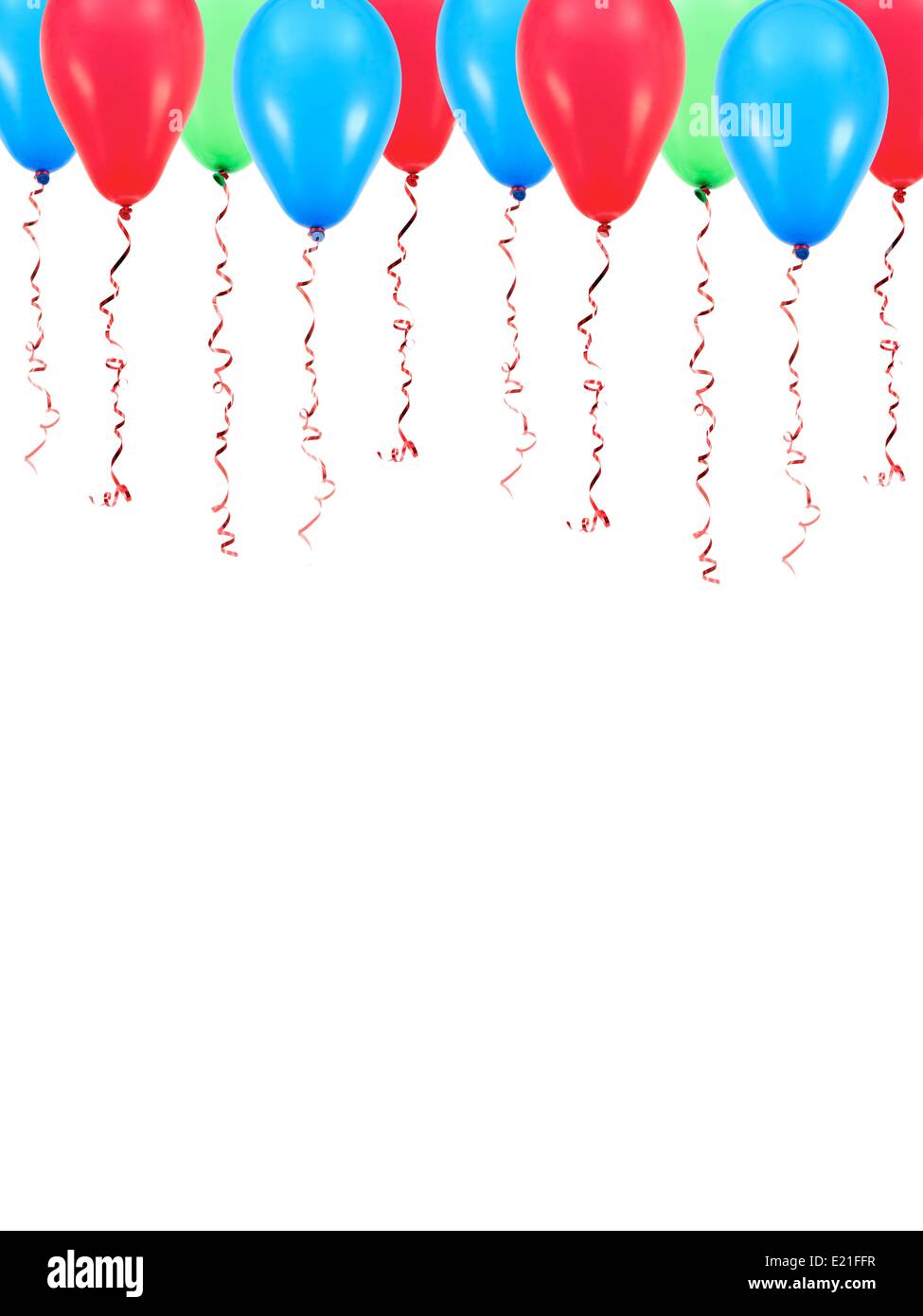 Ballons vor einem weißen Hintergrund isoliert Stockfoto