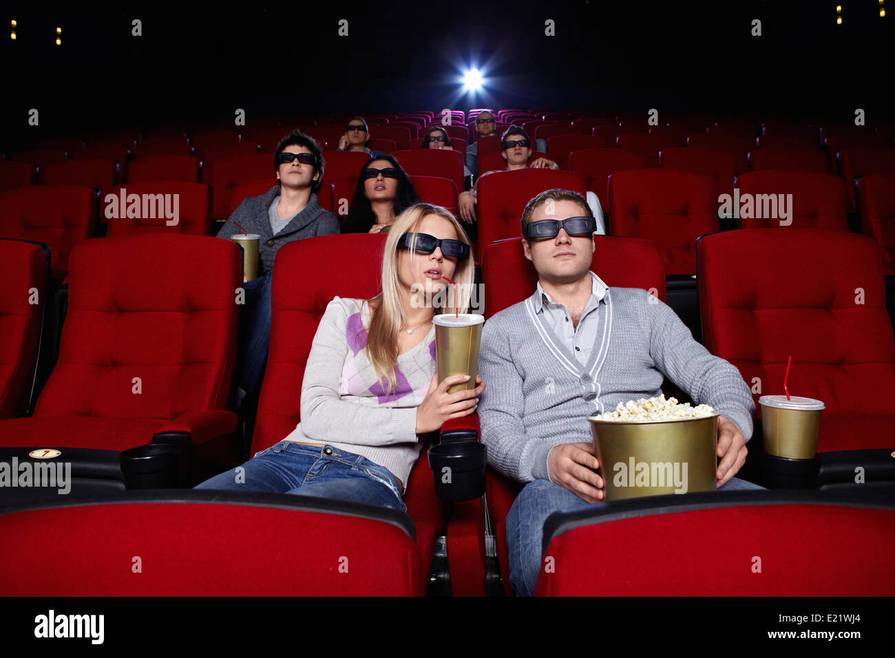 Menschen Filme im Kino Stockfoto