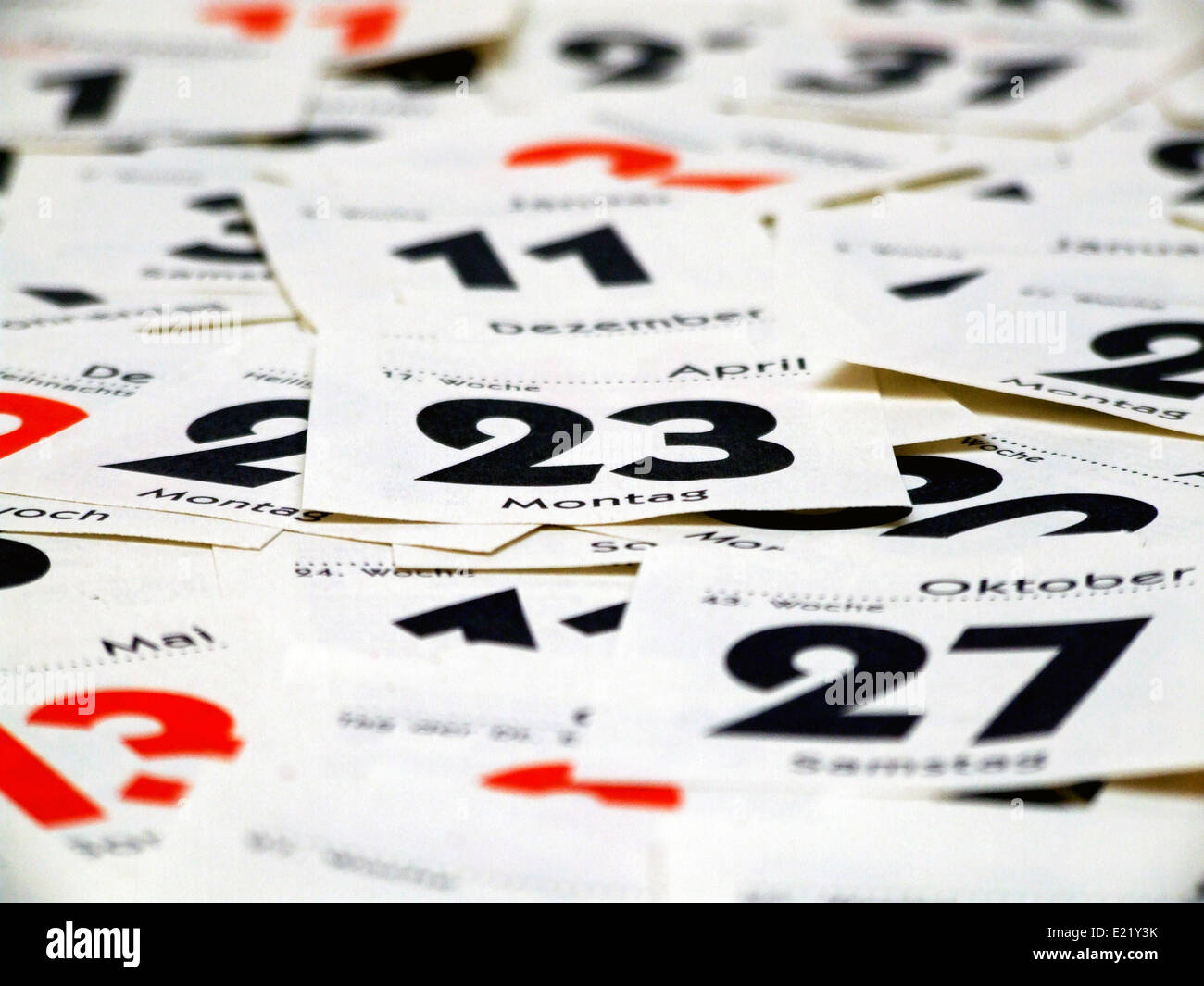 Blatt-Kalender Stockfoto