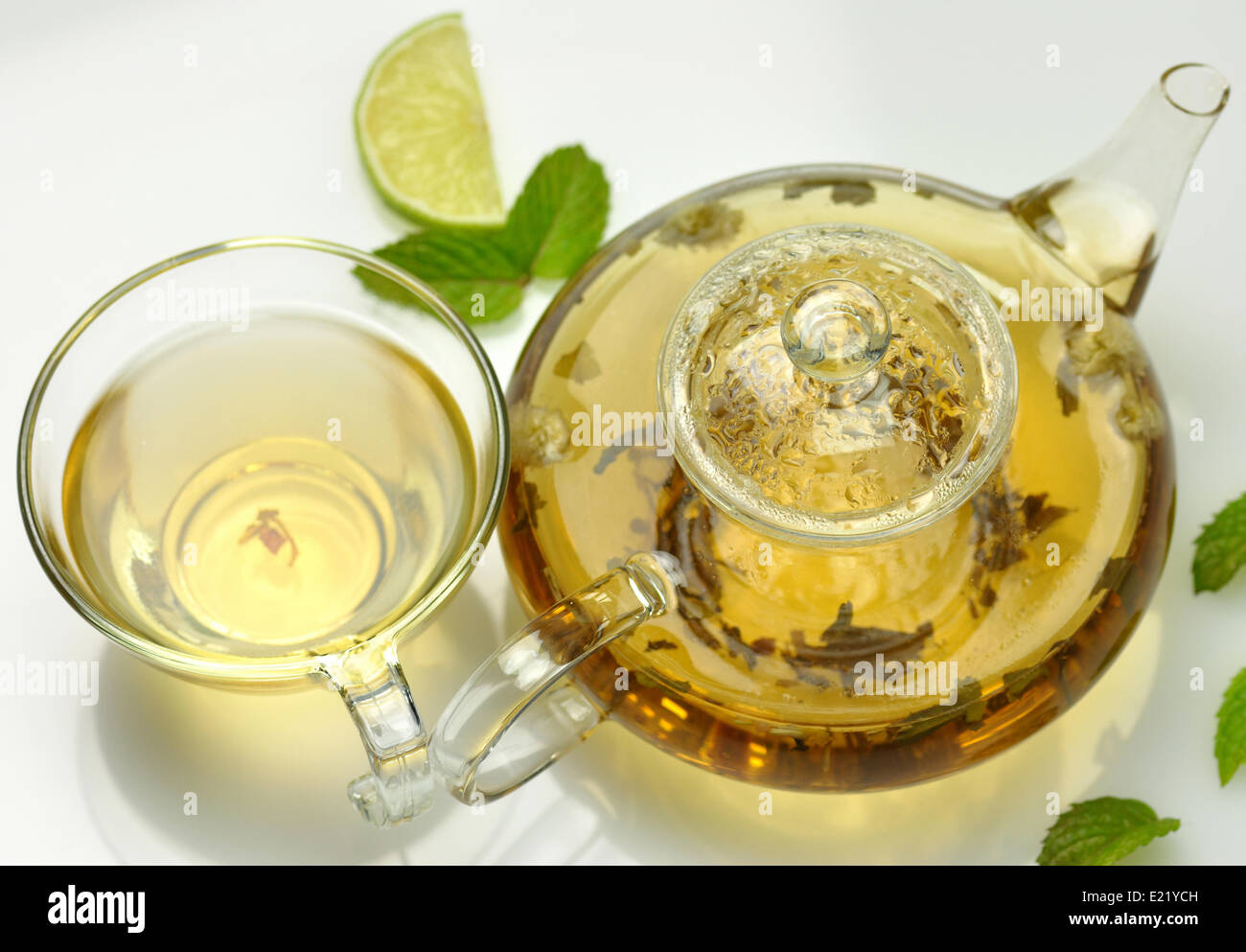 Grüner Tee-Komposition Stockfoto