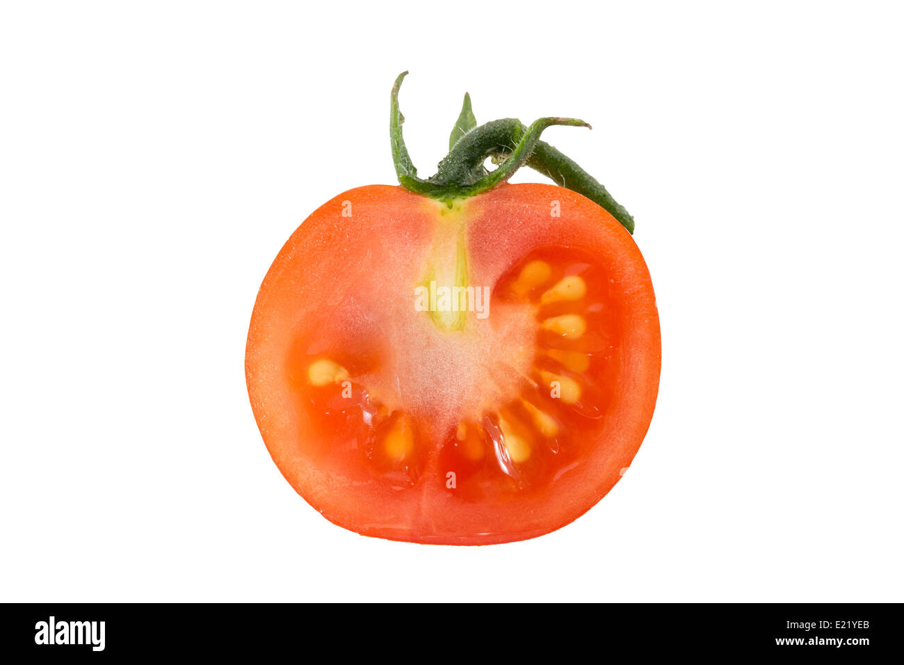 Eine halbe Tomate Stockfoto