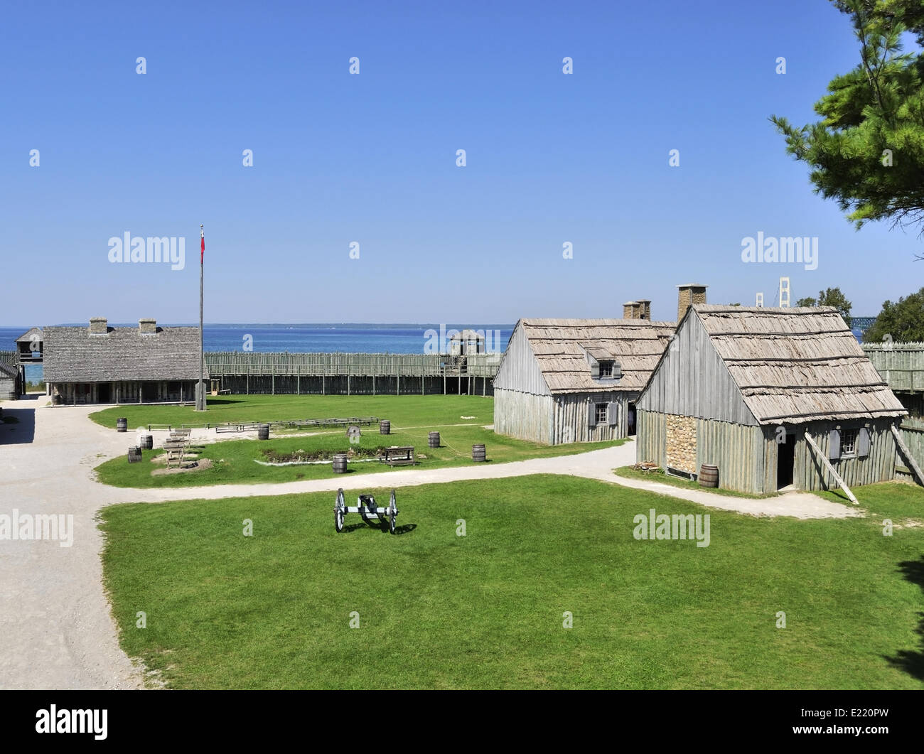 Koloniale Fort Michilimackinac Stockfoto