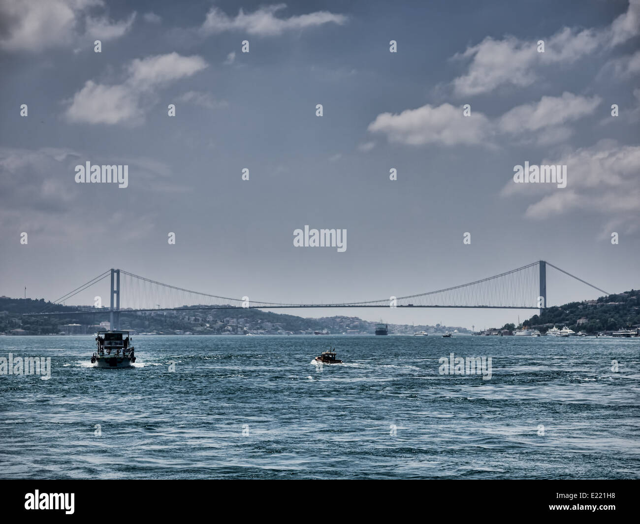 Bosporus-Brücke Hängebrücke in Istanbul, Türkei Stockfoto
