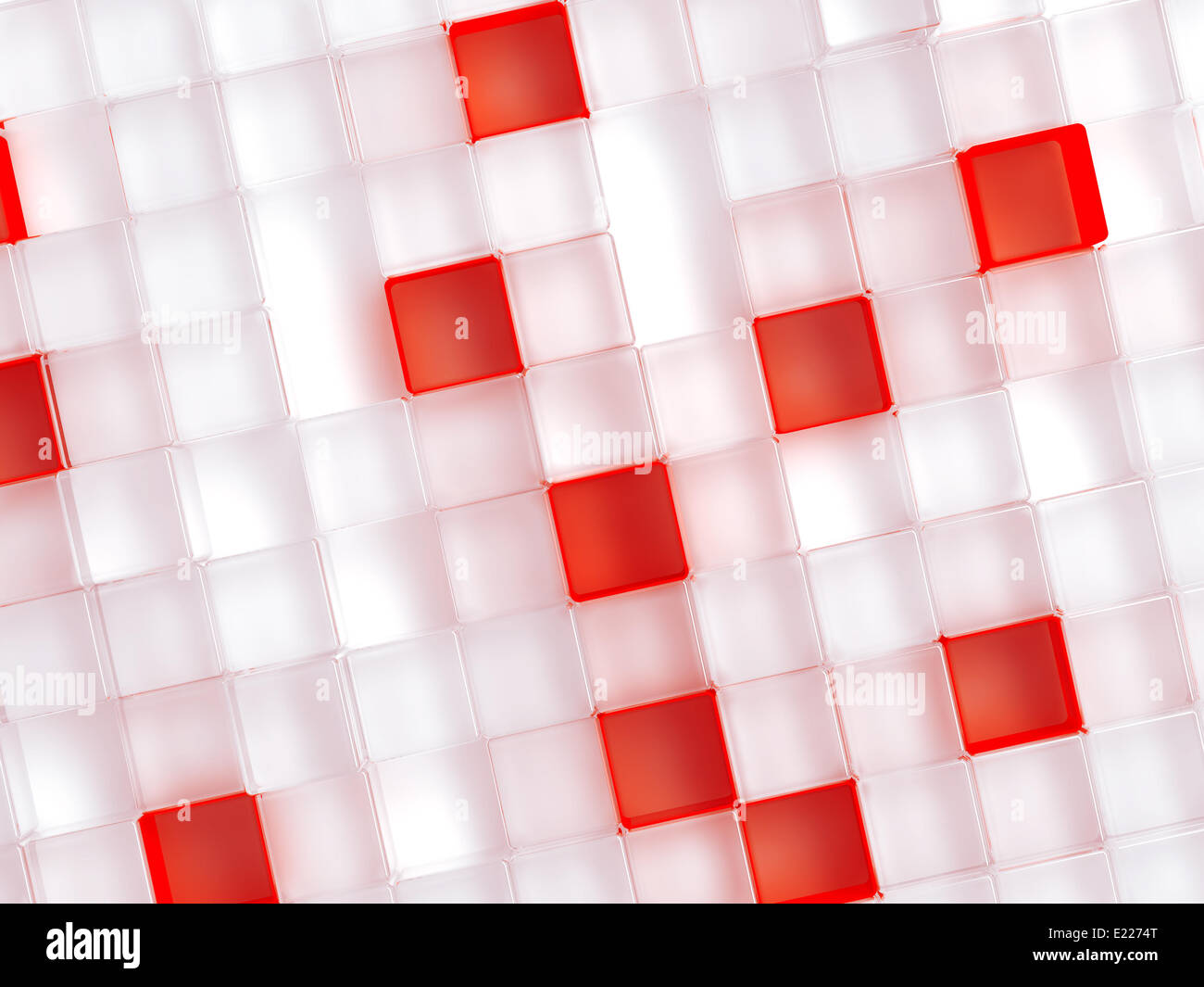 weißen und roten Kunststoff-Würfel Stockfoto