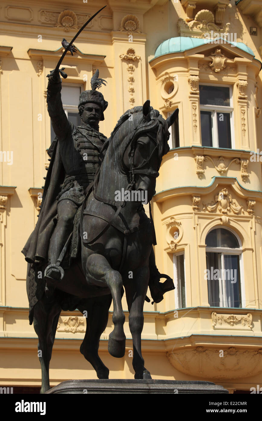 Statue von General Josip Jelacic (18011959) auf Ban Jelacic Platz in