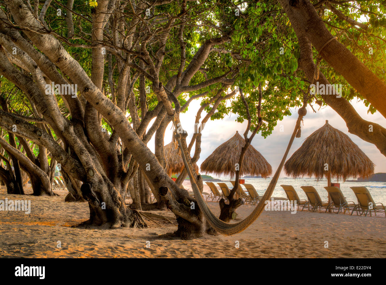 Strand und Stühle im Four Seasons. Punta Mita, Mexiko. Stockfoto