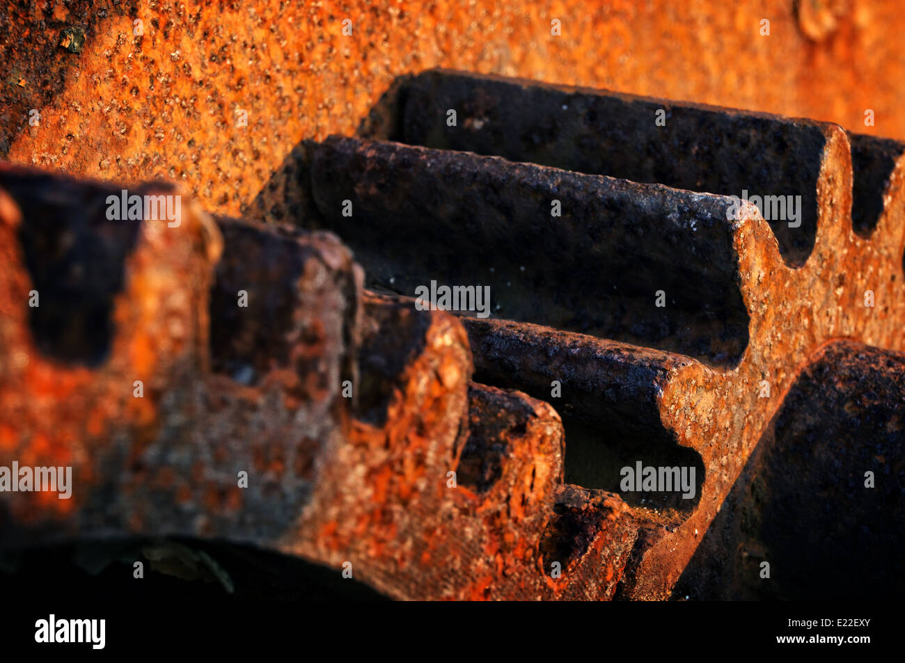rostig und metallischen Zahnrad Stockfoto