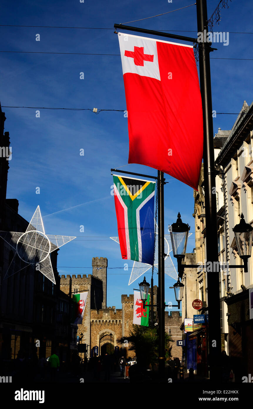 St Mary Street Cardiff Castle wales Stockfoto