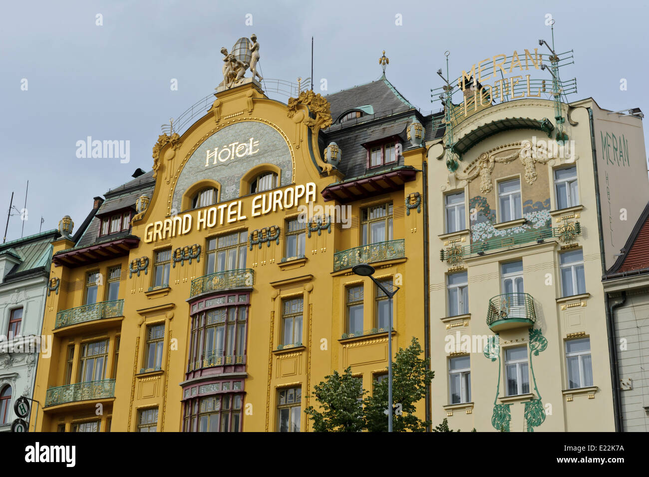 Das Grand Hotel Europa am Wenzelsplatz, Prag, Tschechische Republik. Stockfoto