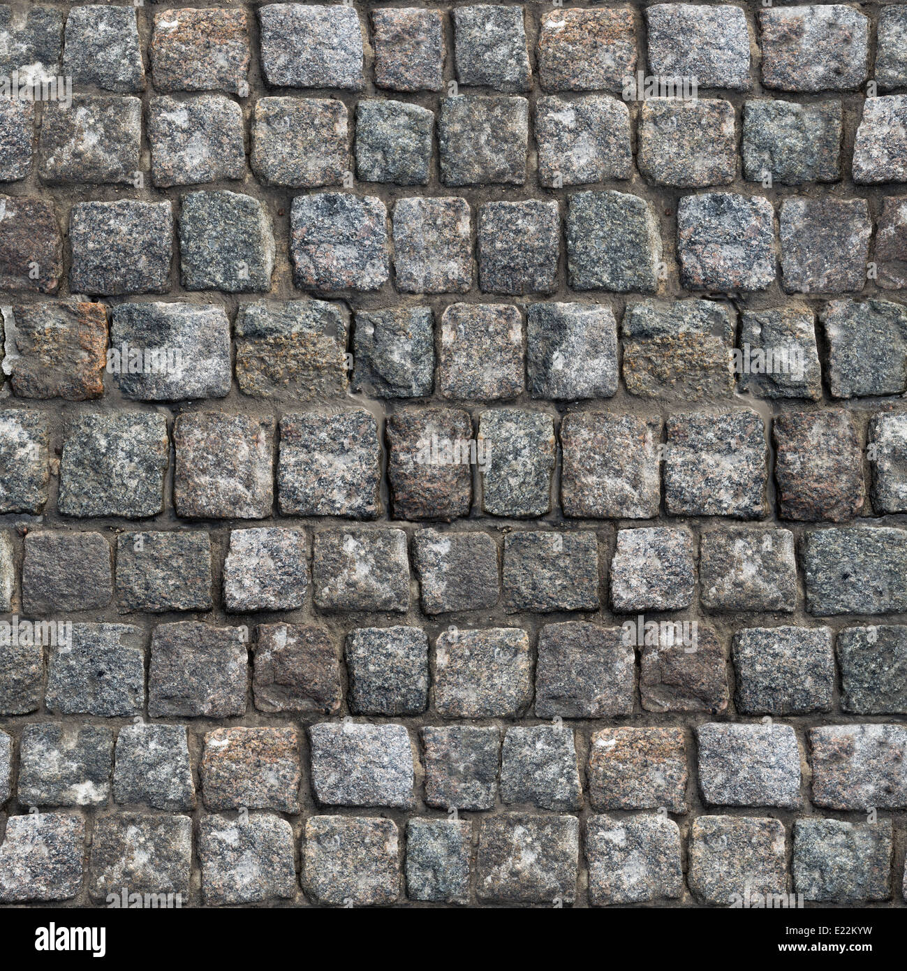 Grauen alten Stein Straße Oberfläche - nahtlose Textur. Stockfoto