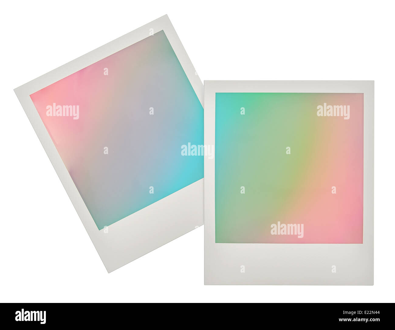 Sofortbild-Rahmen mit Pastell farbigen Hintergrund. Retro-Style-Design für Ihr Bild Stockfoto