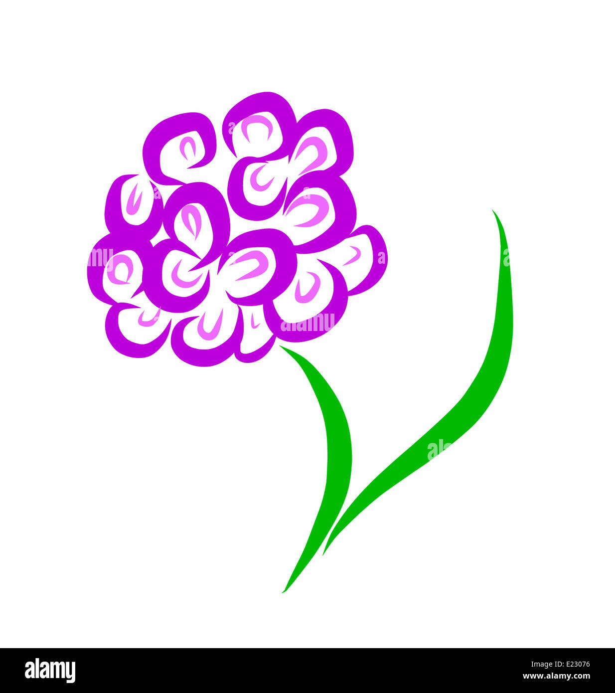 Abbildung einer vereinfachenden lila Blume Stockfoto