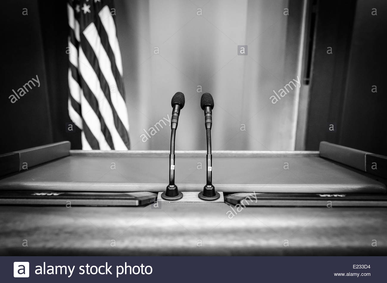 Das Podium In Der White House Press Briefing Raum Stockfoto