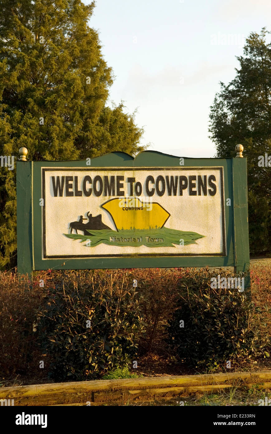 Die cowpens South Carolina, USA Willkommen. Stockfoto