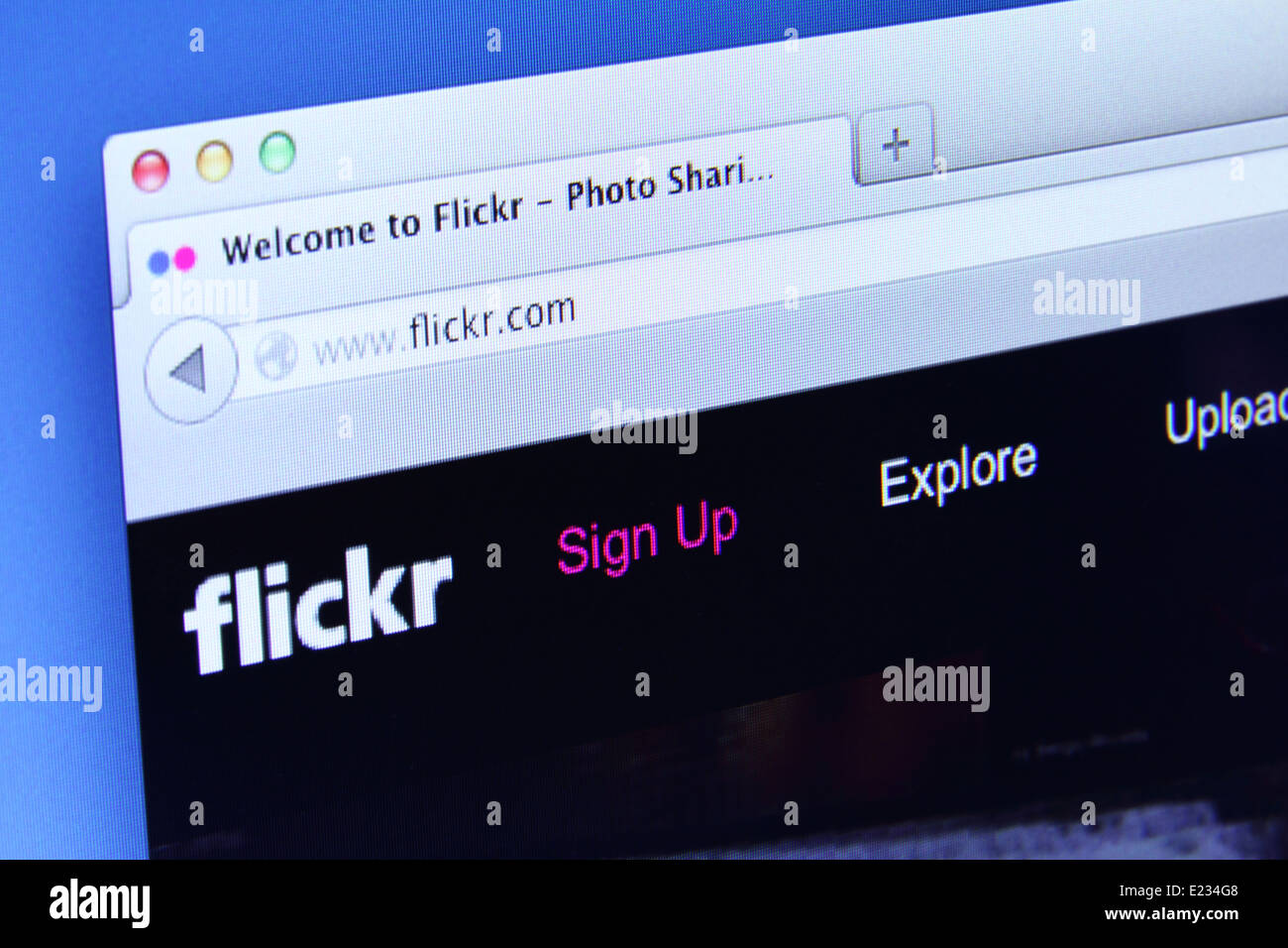 Flickr ist eine Web-basierte Foto-Management-Anwendung ermöglicht Benutzern das Hochladen, organisieren und teilen Sie ihre Lieblings-Fotos Stockfoto Flickr ist eine Web-basierte Foto-Management-Anwendung ermöglicht Benutzern das Hochladen, organisieren und teilen Sie ihre Lieblings-Fotos Stockfoto