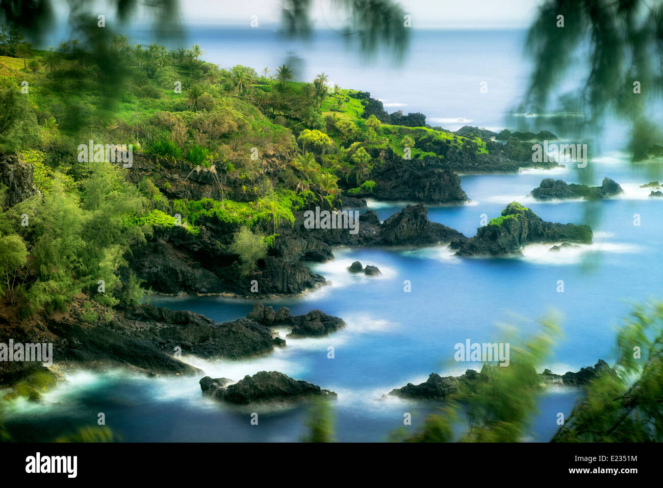 Küste bei Kipahulu Point Park, Maui, Hawaii Stockfoto