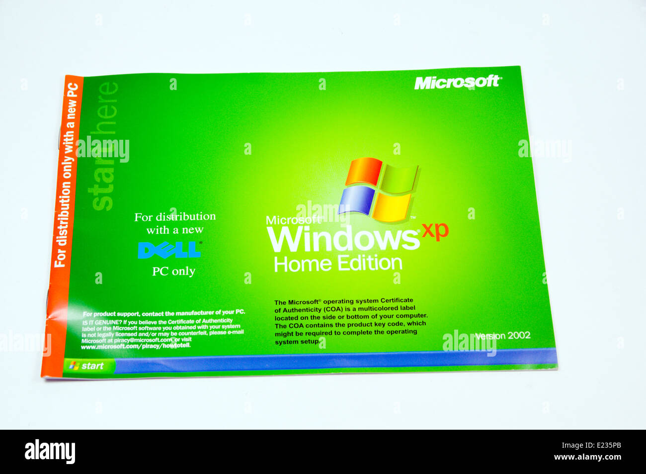 Windows XP-Software-Paket Stockfoto