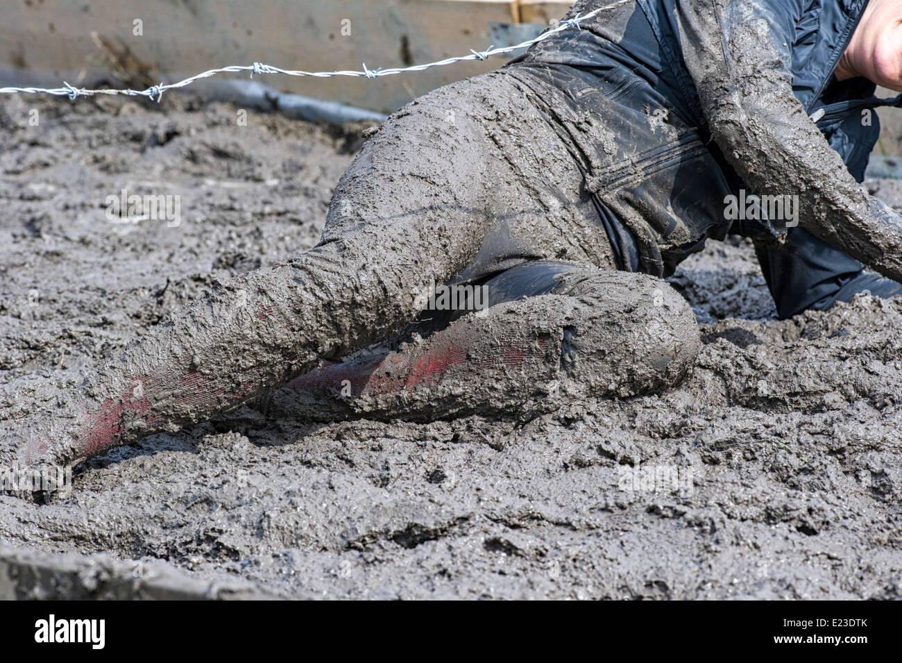 Schlamm-Hindernis-Parcours Stockfoto