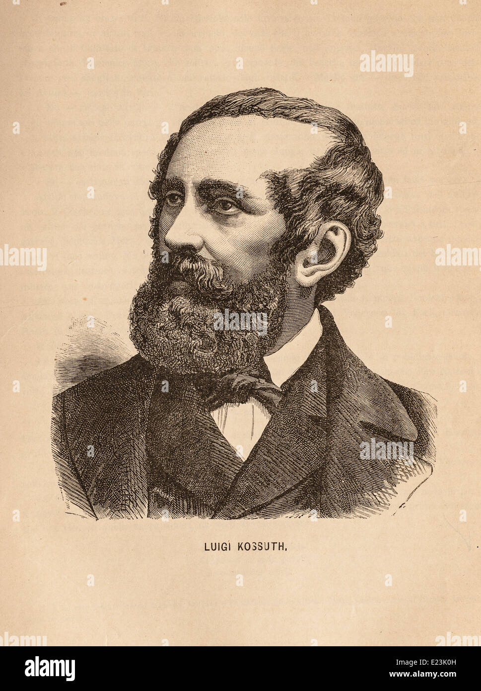 Giuseppe Mazzini aus dem Buch der Jessie W. Mario des Lebens von Mazzini. Portrait von Luigi Kossuth Stockfoto