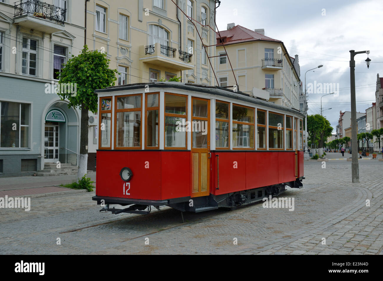 Denkmal Tilzit Straßenbahn. Sowetsk Stockfoto