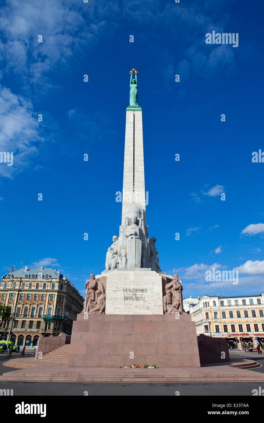 Das Freiheitsdenkmal in Riga, Lettland. Stockfoto