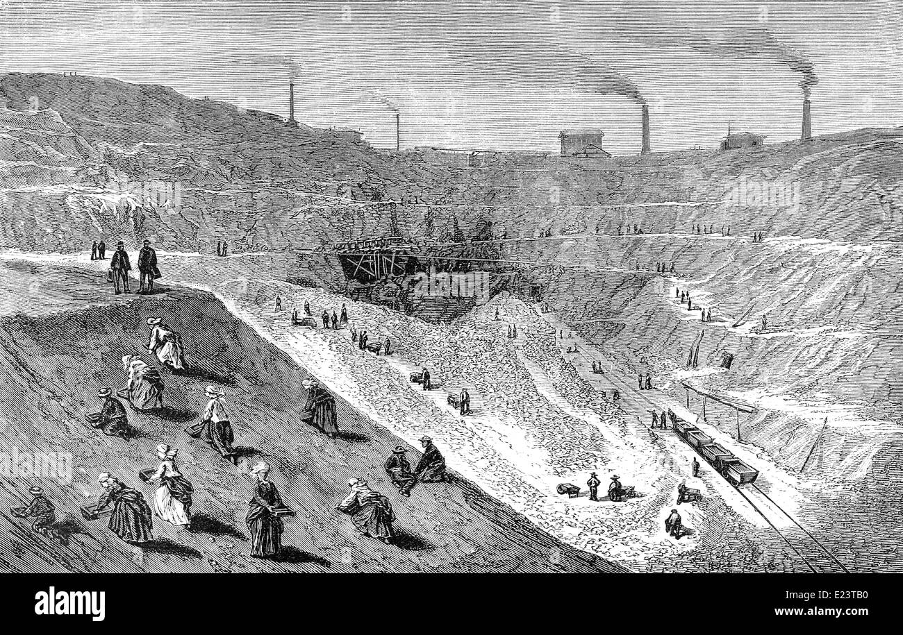 Die Scharley-Zink mine, 1886, Piekary Śląskie, Schlesien, Polen, Stockfoto