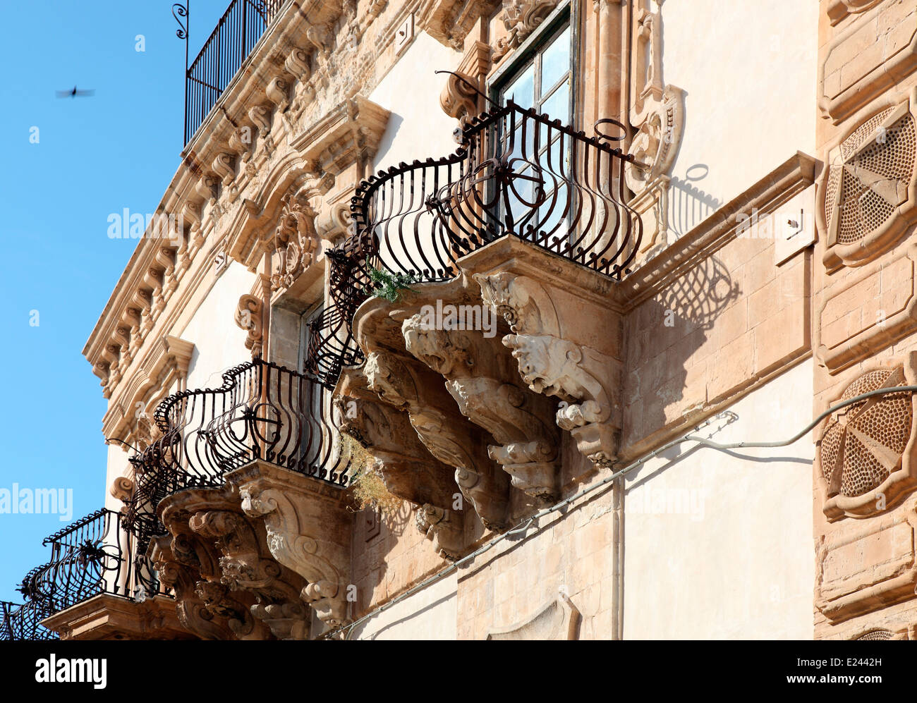 Sizilianischen Barock Palazzo Beneventano in Scicli Stockfoto