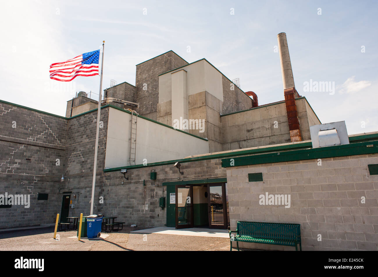 Die "B Reaktorgebäude" in Hanford Nuclear Reservation von Washington State. Stockfoto