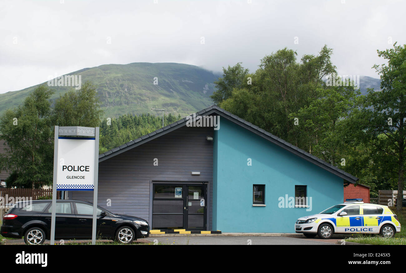 Die Polizeistation in Glencoe, Lochaber, Schottland. Stockfoto