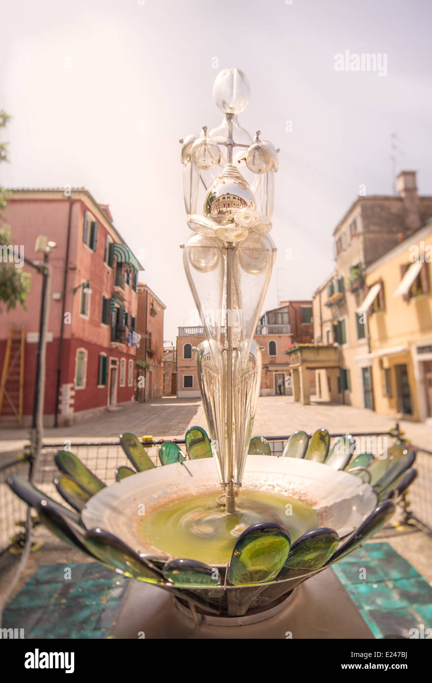 Glas Statueof Frau auf Murano oder Burano Insel in Venedig, Italien Stockfoto