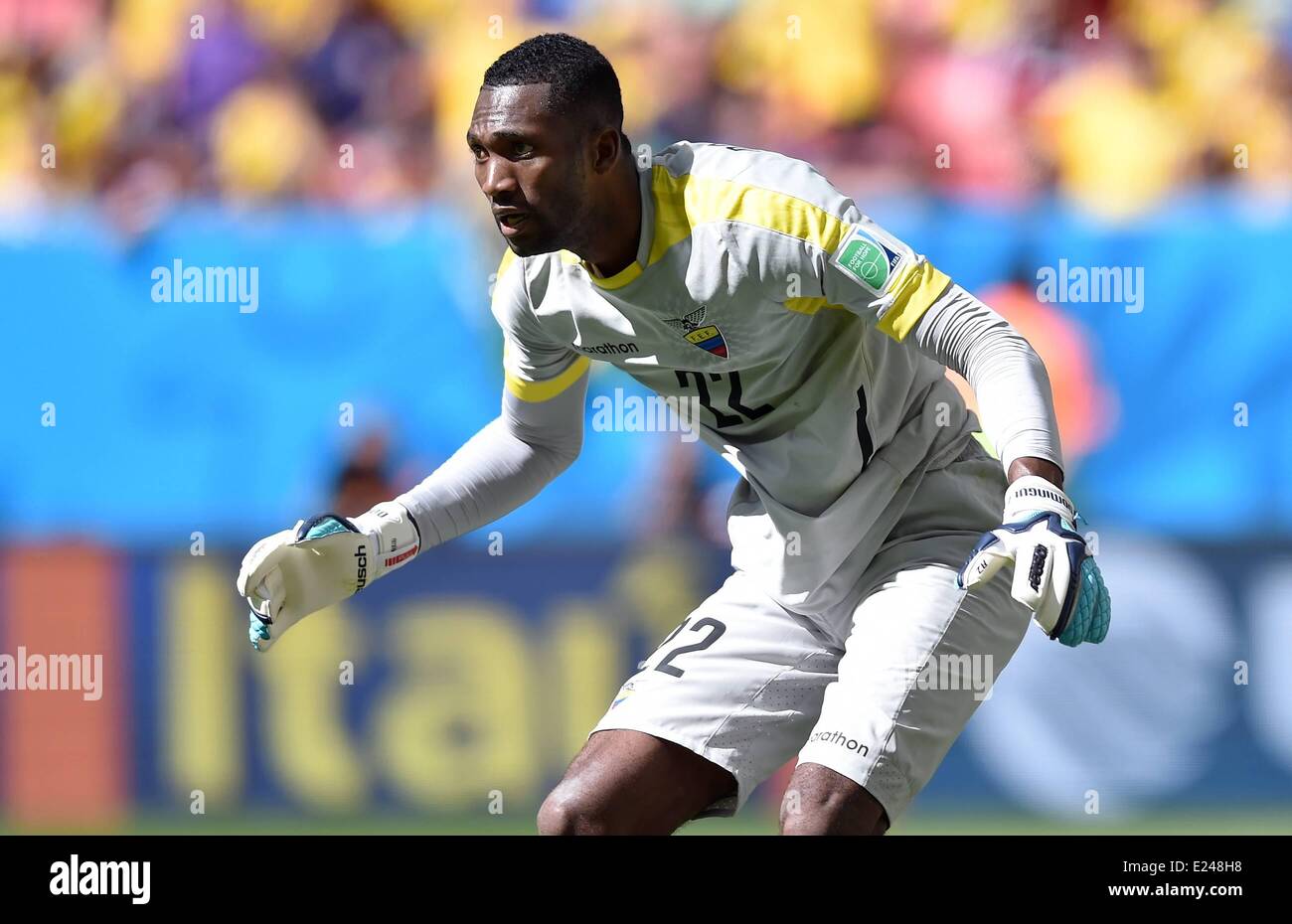 Brasilia, Brasilien. 15. Juni 2014. Alexander Dominguez (Ecuador) während einer Gruppe E match zwischen der Schweiz und in Ecuador von 2014 FIFA World Cup im Stadion Estadio Nacional in Brasilia, Hauptstadt von Brasilien, 15. Juni 2014. Bildnachweis: Action Plus Sport Bilder/Alamy Live News Stockfoto