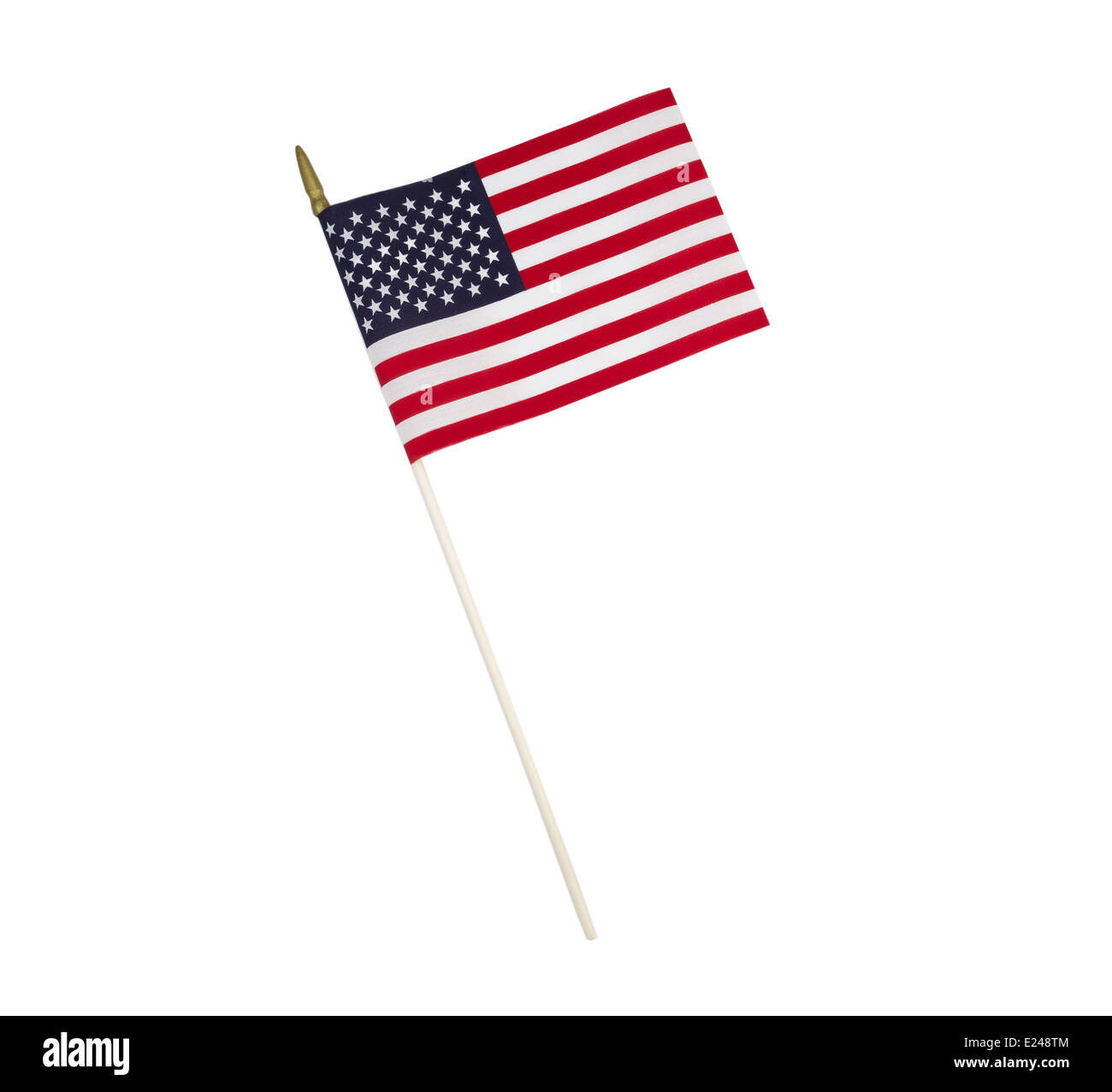 Vereinigte Staaten von Amerika einzigen Flagge isoliert auf weiss Stockfoto