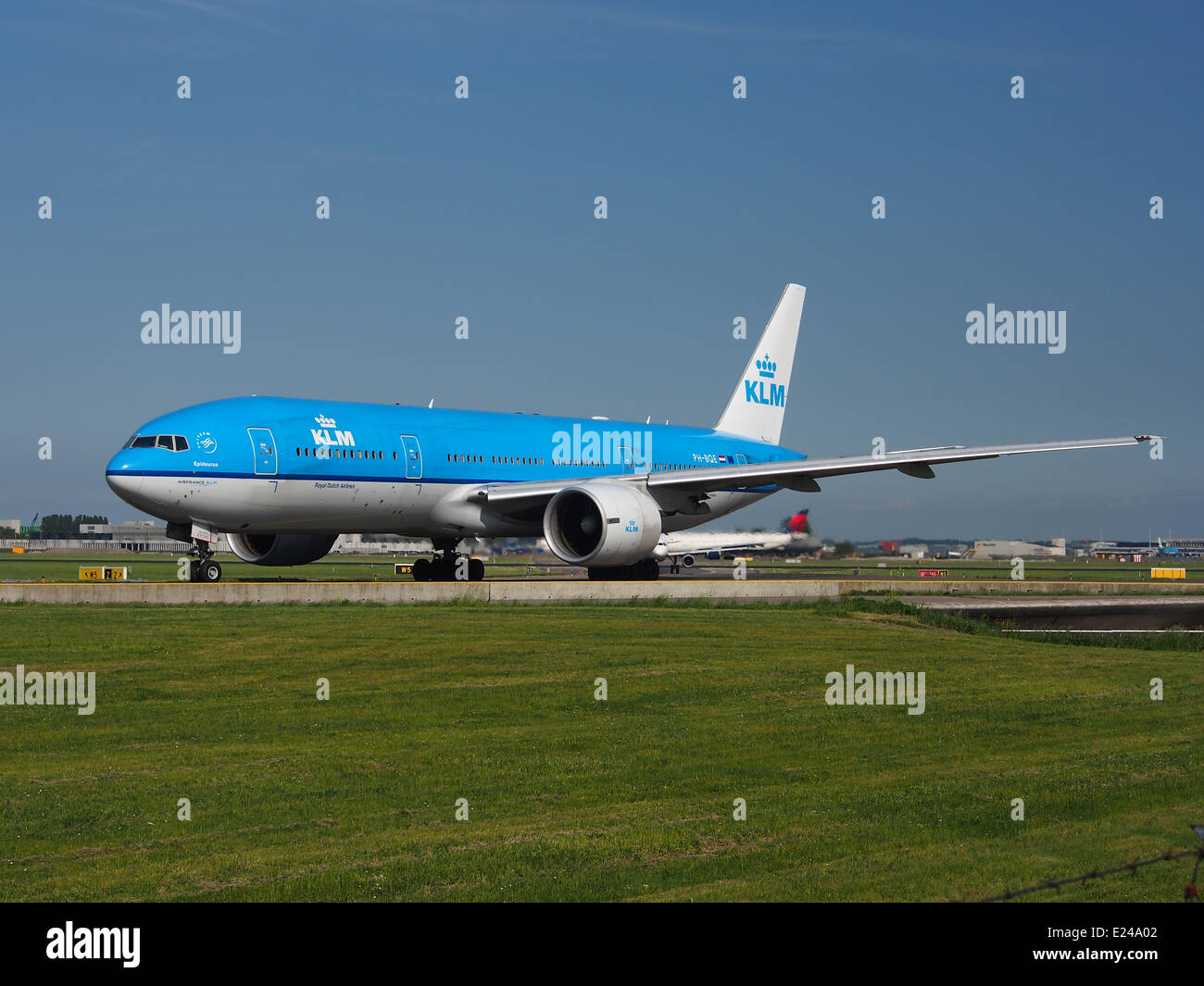 PH-BQE KLM Boeing 777 Rollen auf dem Flughafen Schiphol (AMS - EHAM), die Niederlande, Mai 17. 2014, Pic-3 Stockfoto