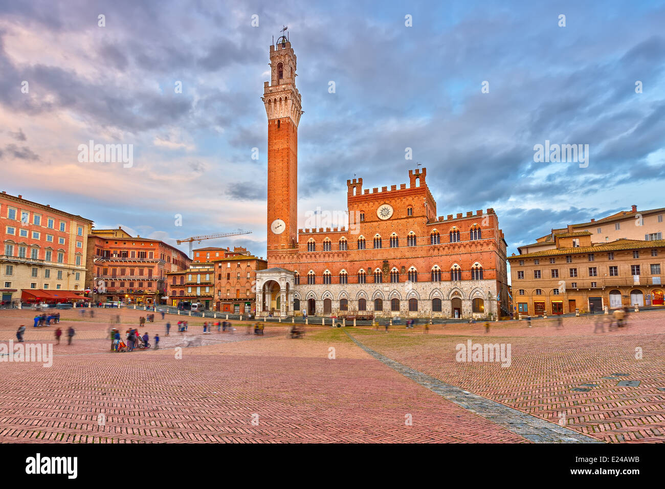 Piazza del Campo in Siena Stockfoto