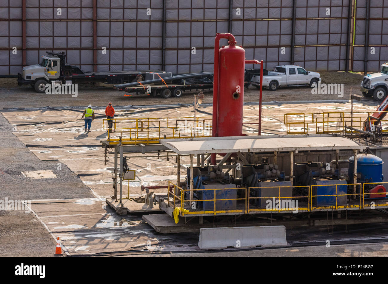 Gas auch Fracking Website mit Ausrüstung errichtet.  Pittsburgh, Pennsylvania Stockfoto