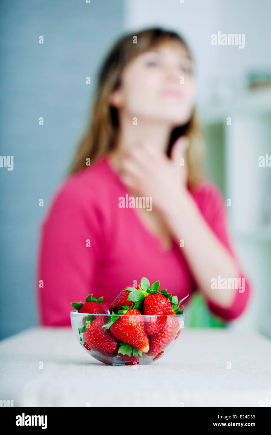 Allergie, Frau Stockfoto