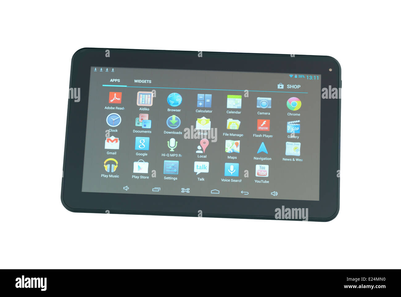 Tablet auf weißem Hintergrund Stockfoto