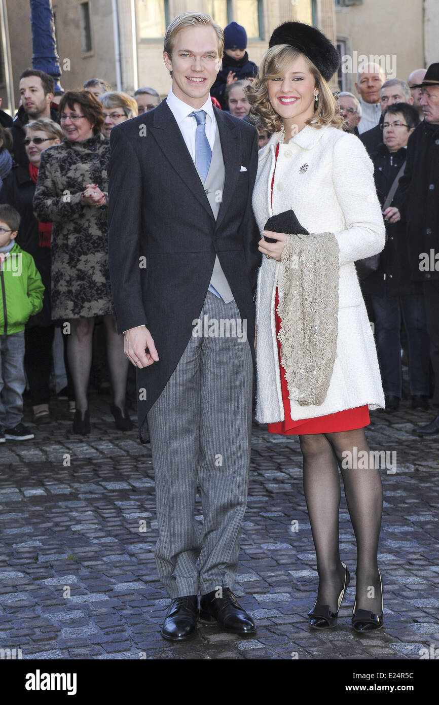 Die Hochzeit von Erzherzog Christoph von Österreich und Erzherzogin Adelaide Drape-Frisch bei Saint-Epvre Kathedrale Featuring: Gäste wo: Nancy, Frankreich bei: 29. Dezember 2012 Stockfoto